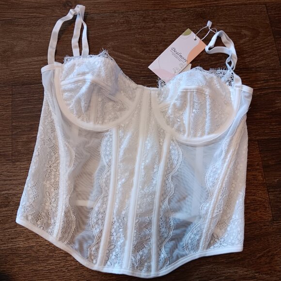 Dealmore white corset top sz m new - Picture 2 of 5